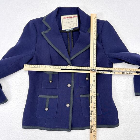 Anthropologie Cartonnier Jacket Size 6 Navy Blue Blazer Military Pockets Career - Picture 9 of 11
